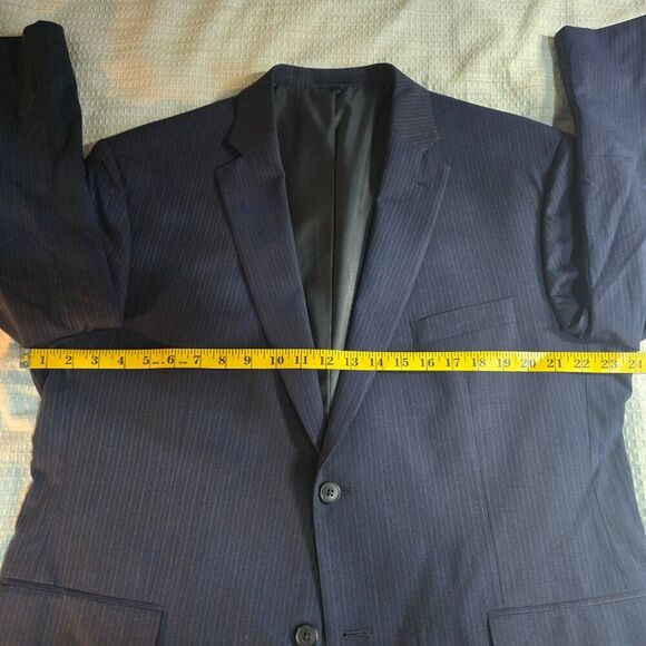 Jos. A. Bank 1905 Tailored Fit Navy Pinstripe Wool Suit Coat 46R - Picture 11 of 15